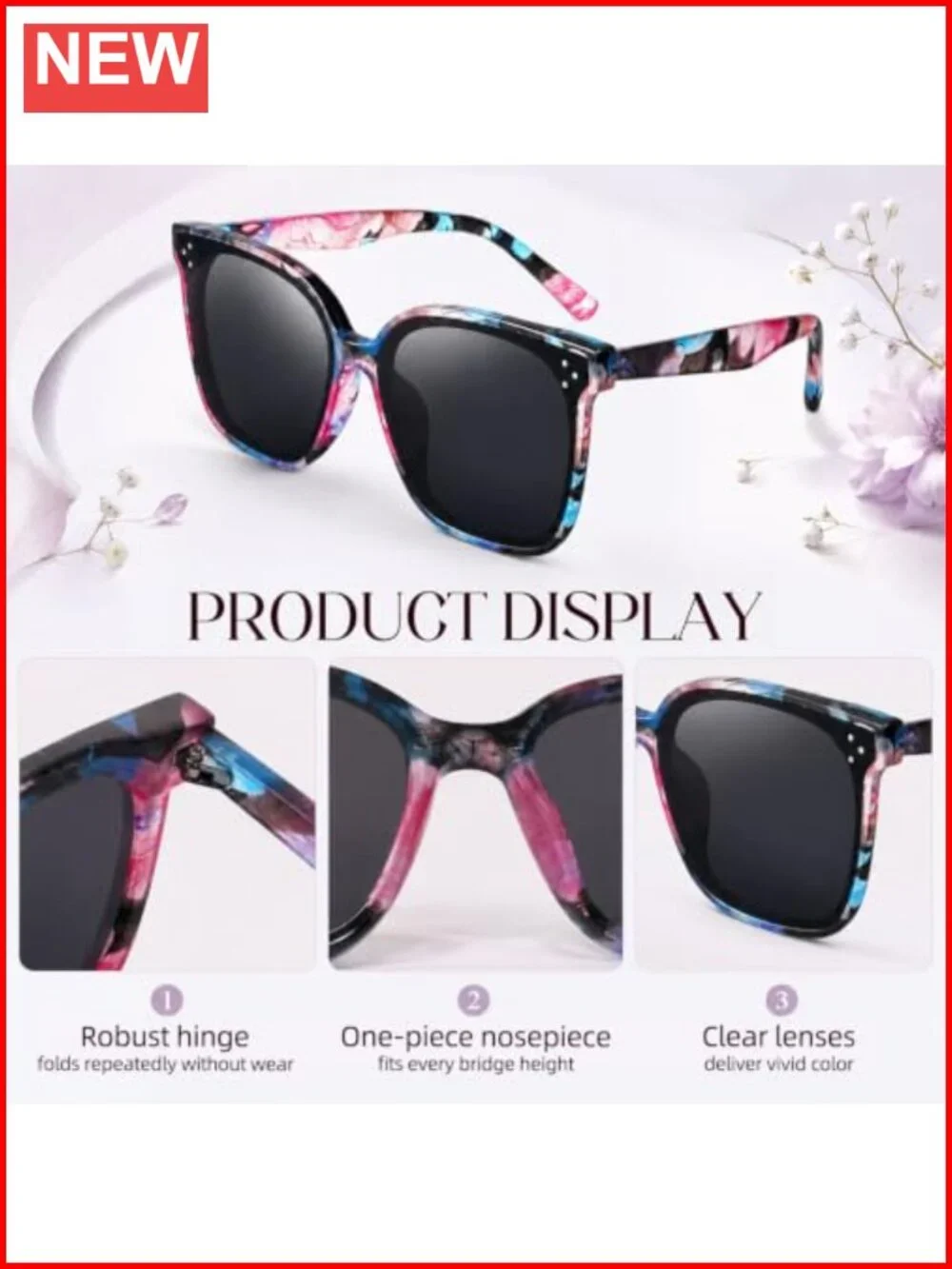 Vintage Oversized Square Sunglasses 2 Pack